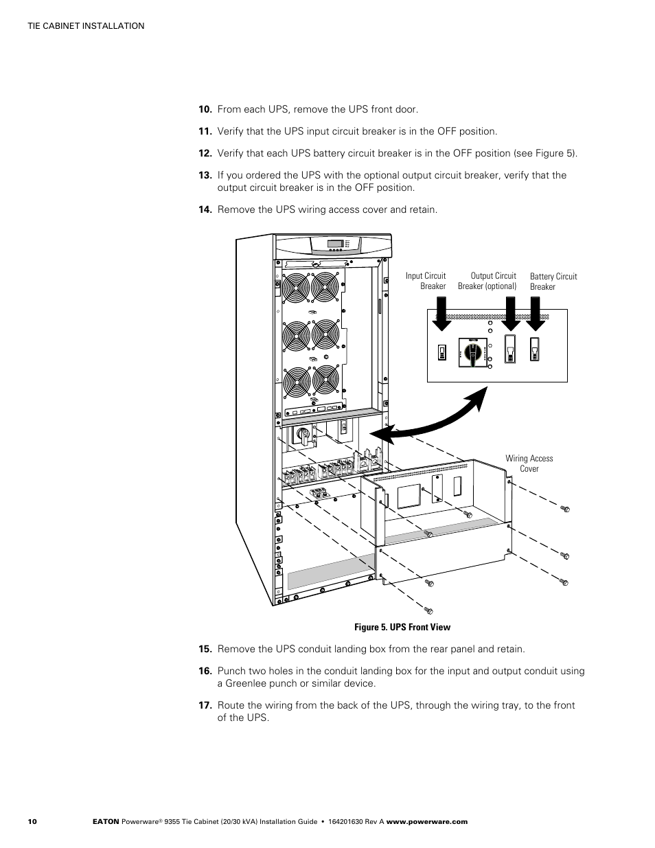 Powerware Tie Cabinet Powerware 9355 User Manual | Page 16 / 36