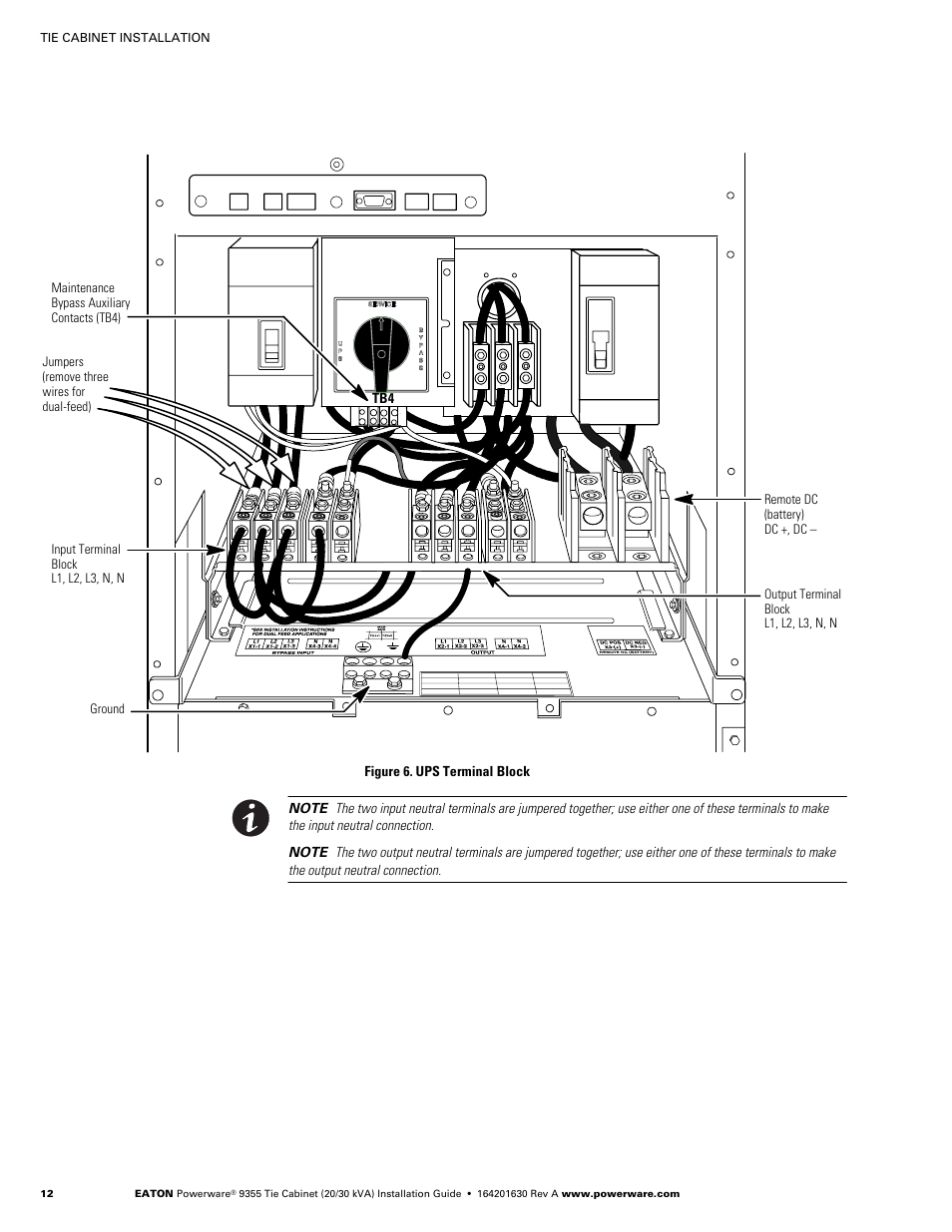 Powerware Tie Cabinet Powerware 9355 User Manual | Page 18 / 36