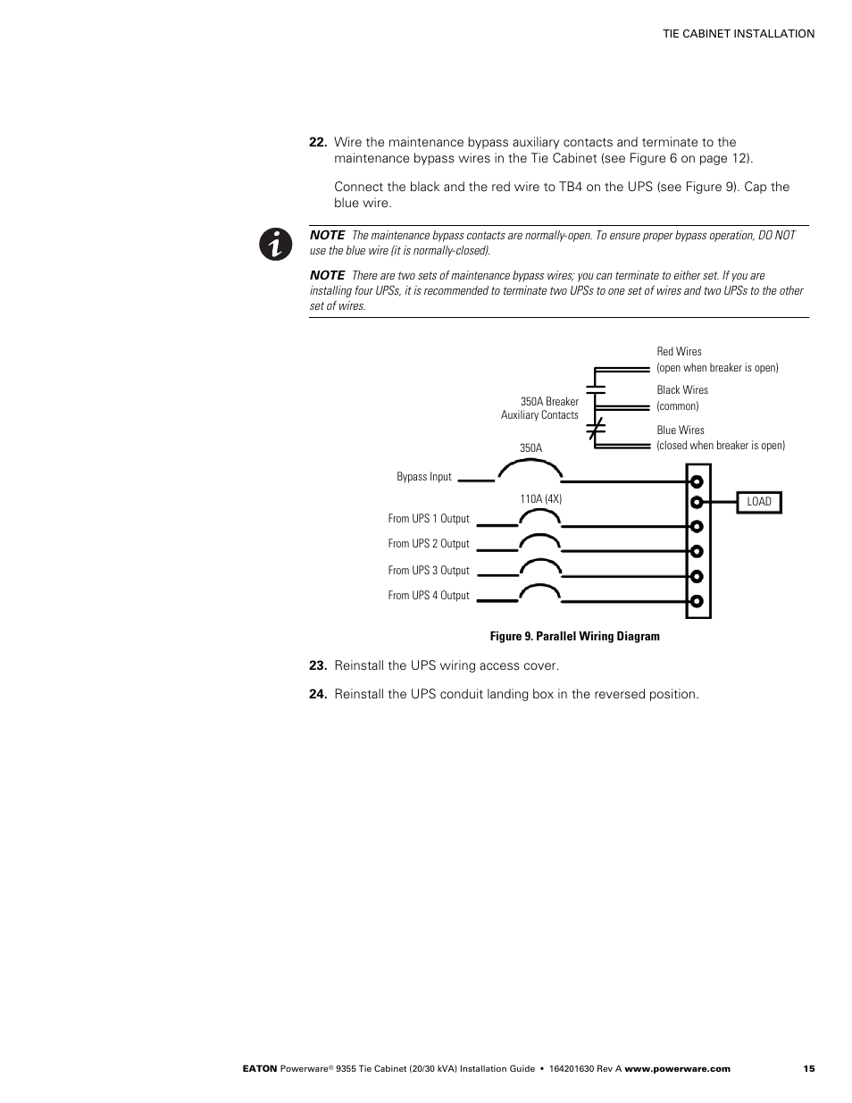 Powerware Tie Cabinet Powerware 9355 User Manual | Page 21 / 36