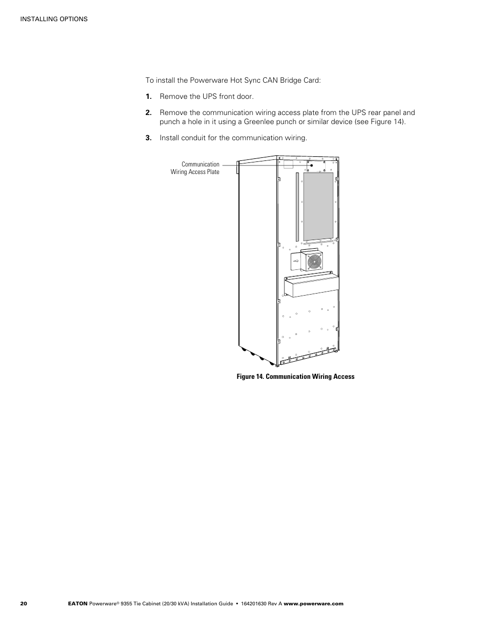 Powerware Tie Cabinet Powerware 9355 User Manual | Page 26 / 36