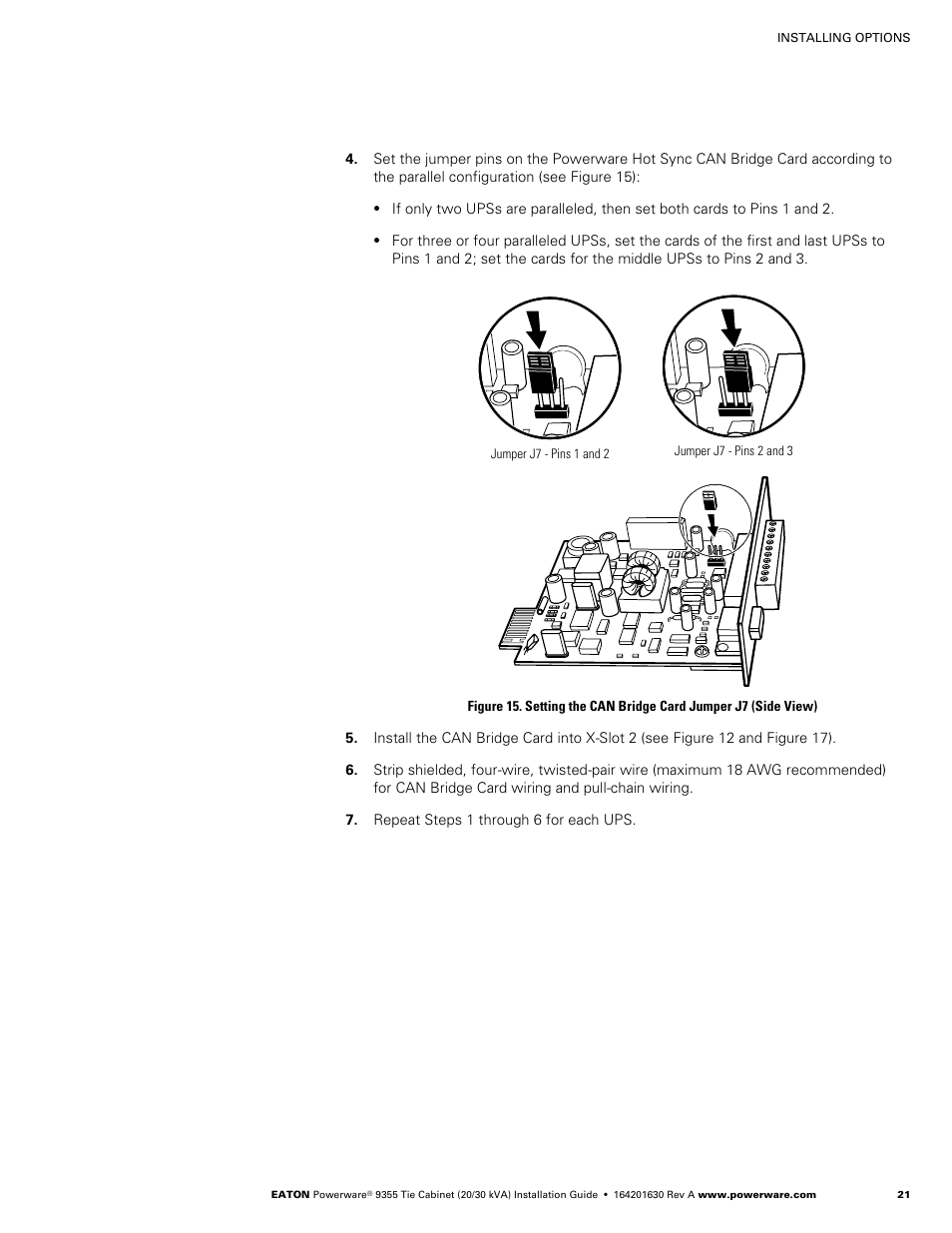 Powerware Tie Cabinet Powerware 9355 User Manual | Page 27 / 36
