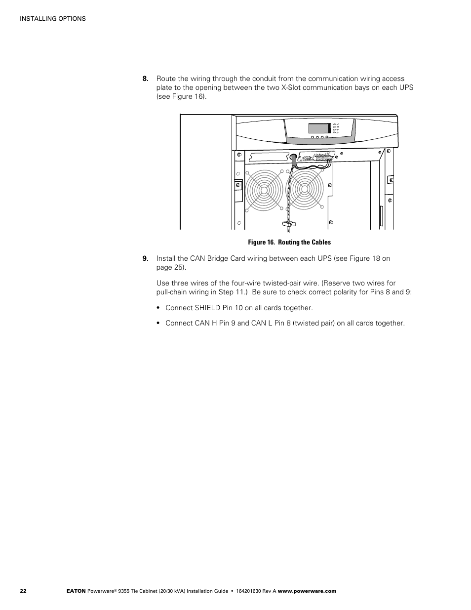 Powerware Tie Cabinet Powerware 9355 User Manual | Page 28 / 36