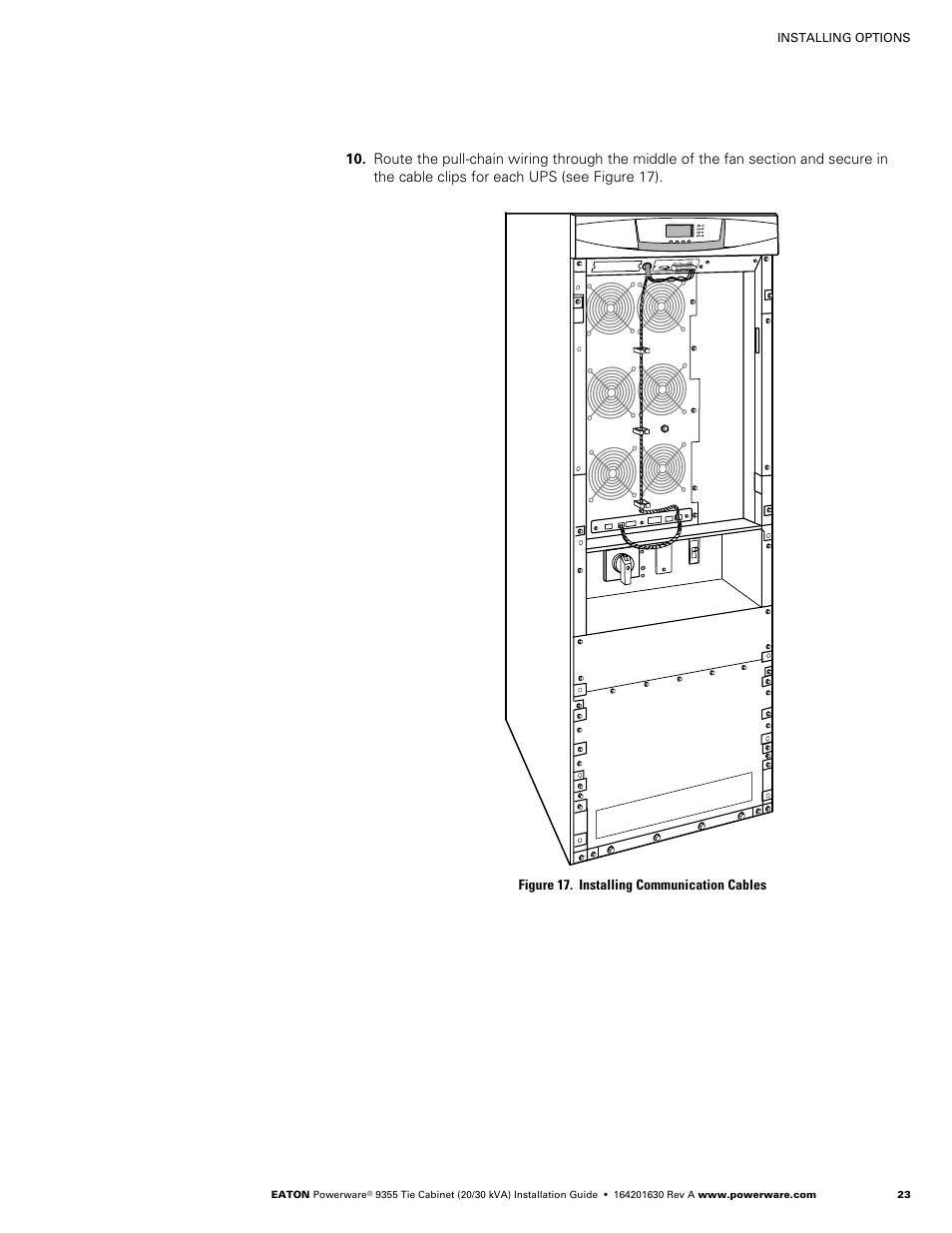 Powerware Tie Cabinet Powerware 9355 User Manual | Page 29 / 36