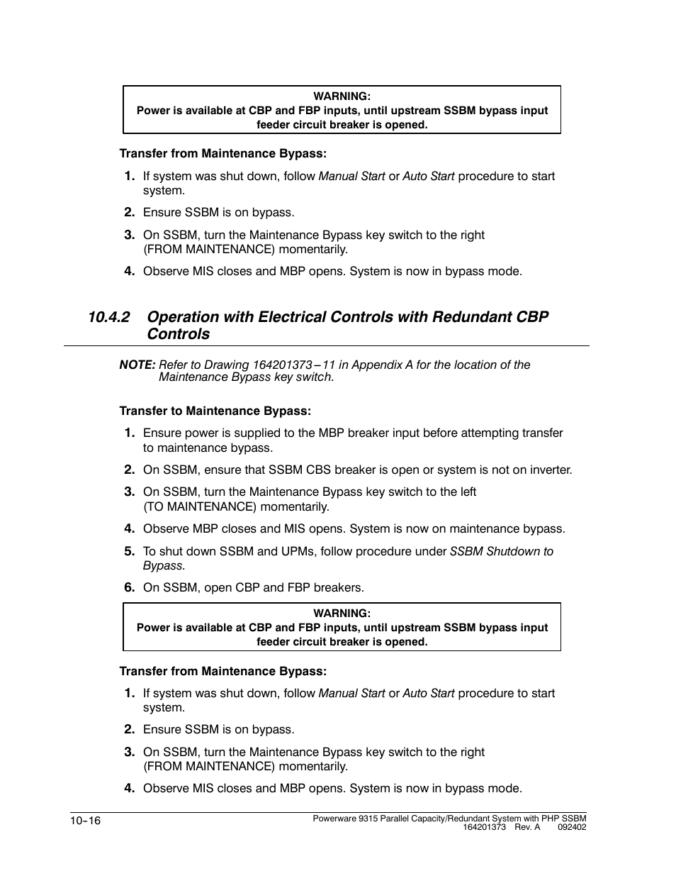 Powerware 9315s User Manual | Page 106 / 205