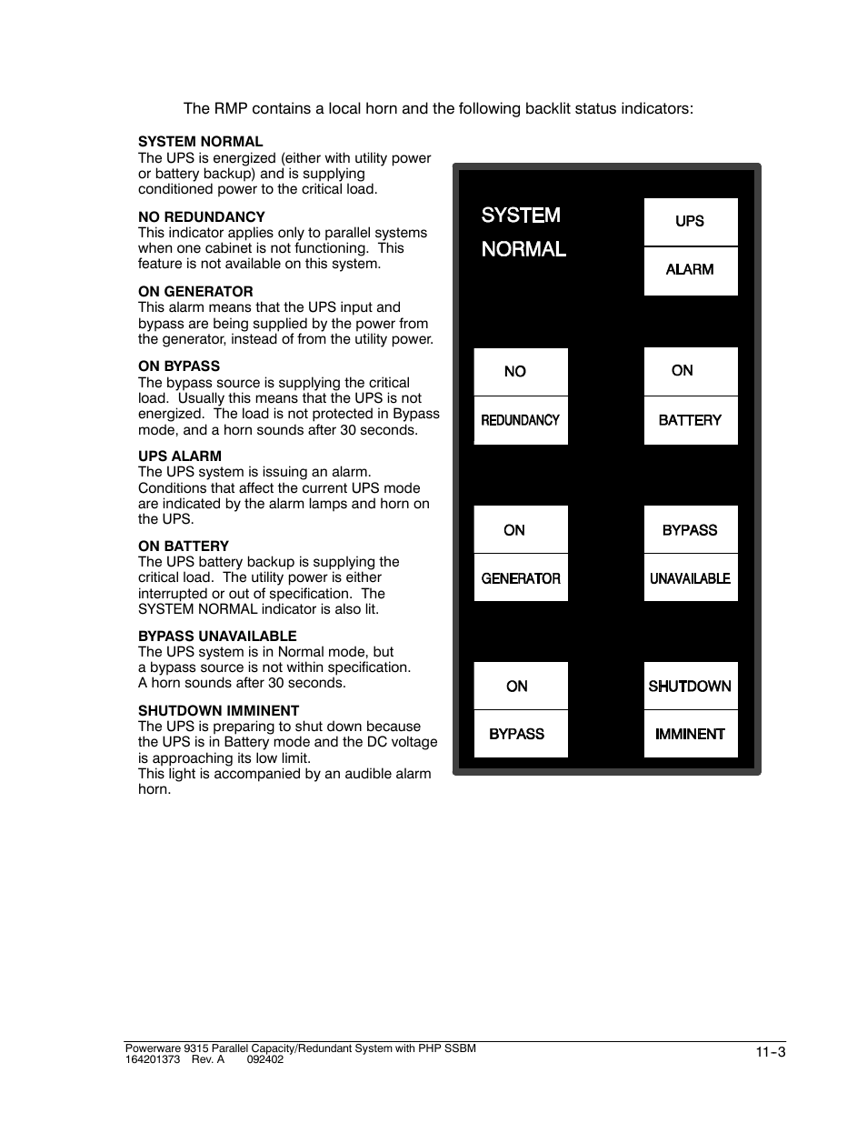 Powerware 9315s User Manual | Page 111 / 205