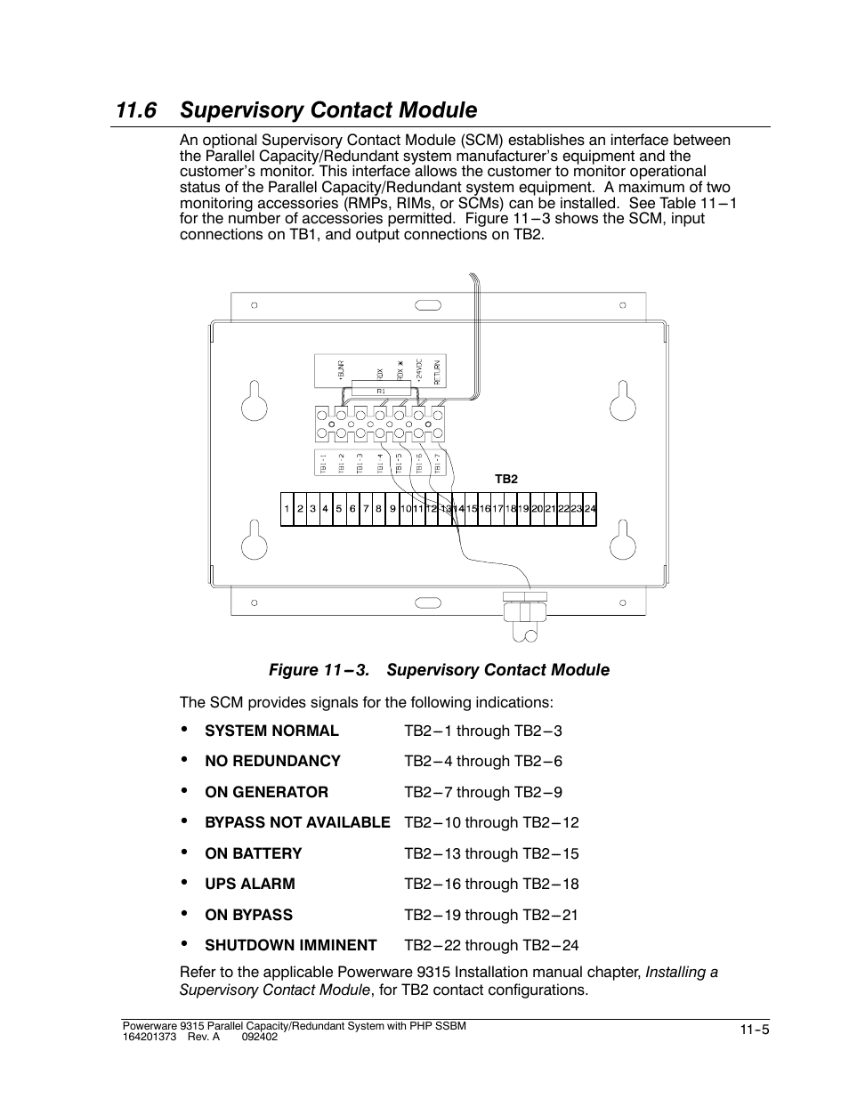 6 supervisory contact module | Powerware 9315s User Manual | Page 113 / 205