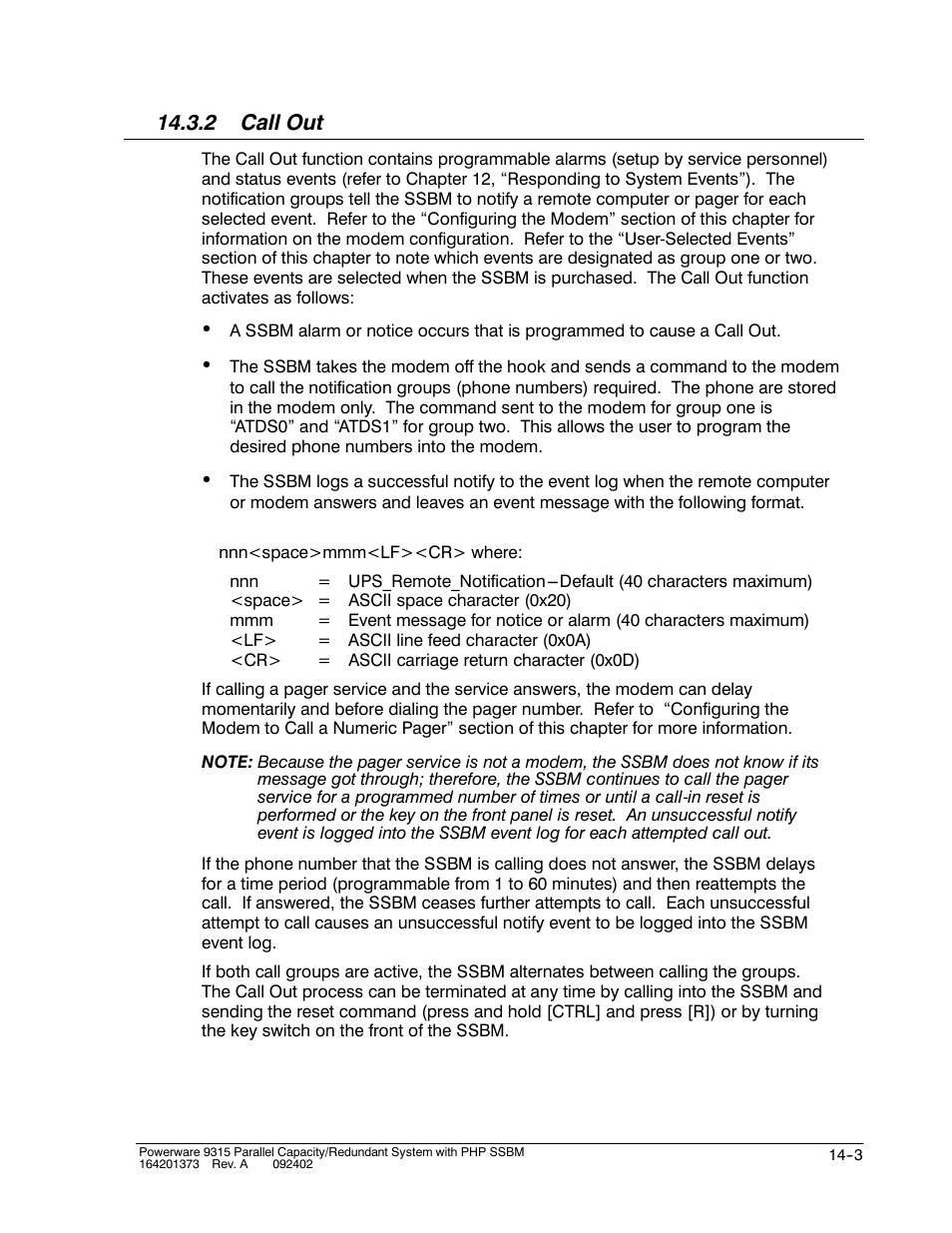 2 call out | Powerware 9315s User Manual | Page 141 / 205