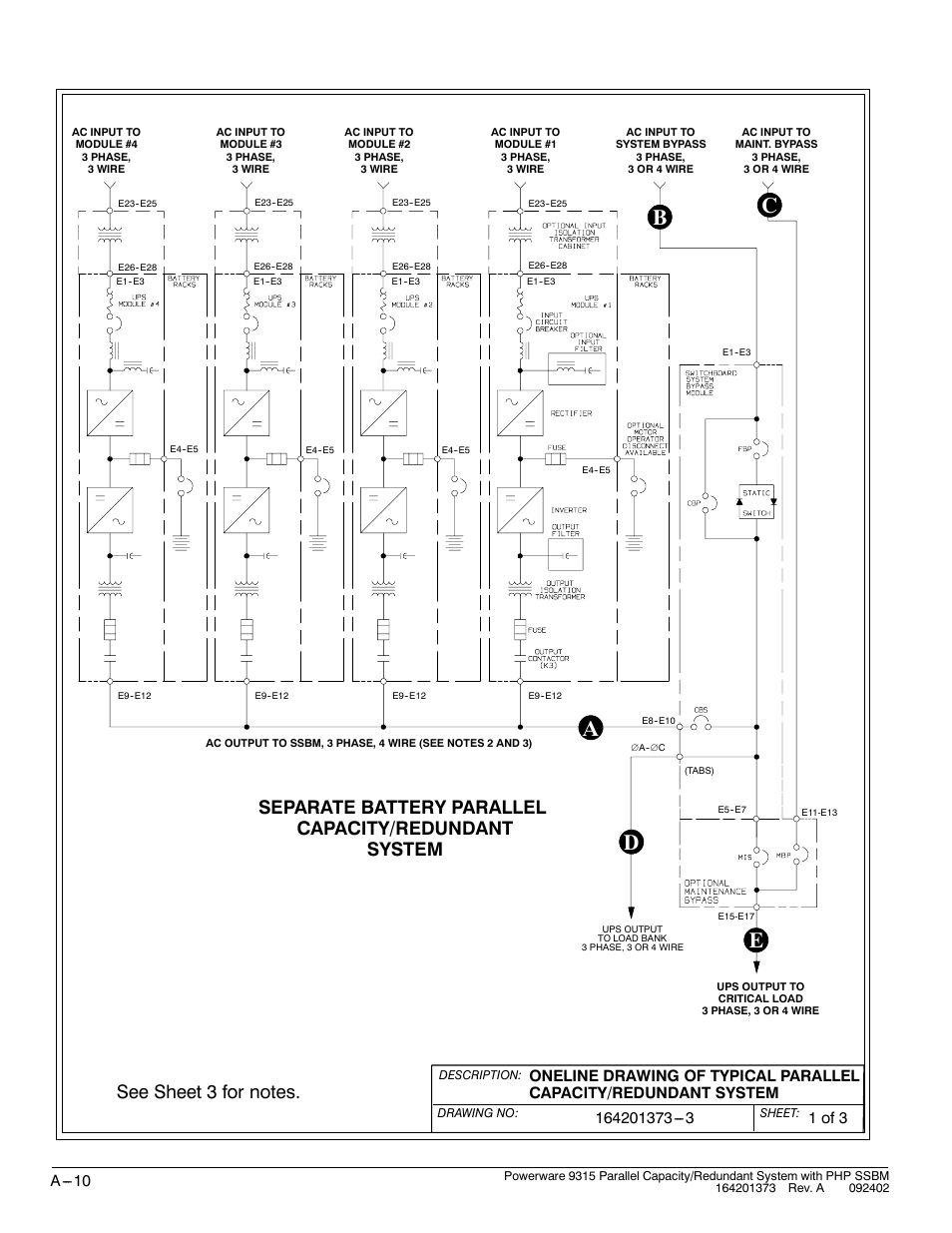 Ab c d e, 1 of 3 | Powerware 9315s User Manual | Page 166 / 205