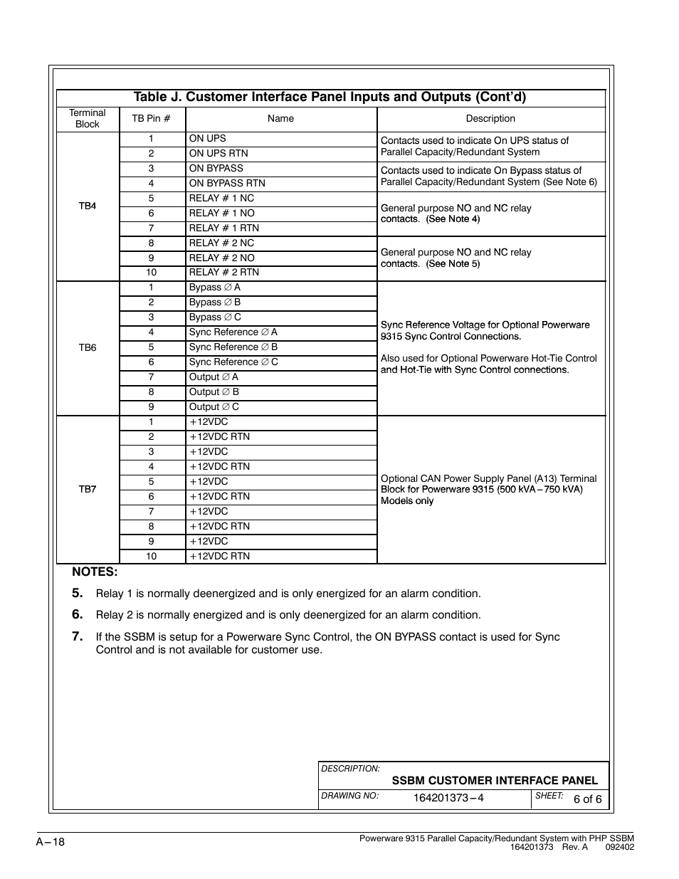 Powerware 9315s User Manual | Page 174 / 205