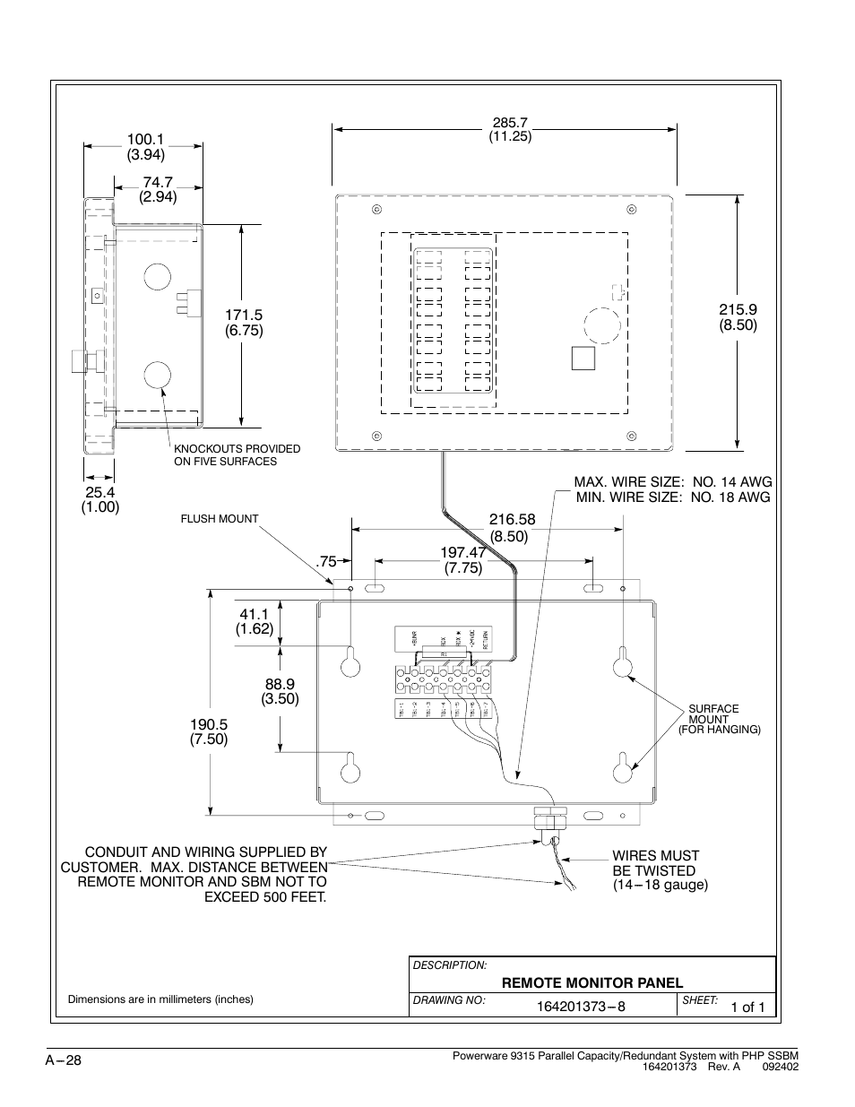 Powerware 9315s User Manual | Page 184 / 205