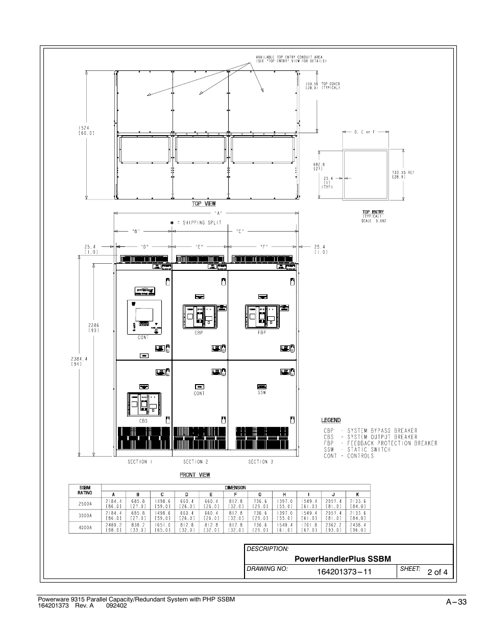 Powerware 9315s User Manual | Page 189 / 205