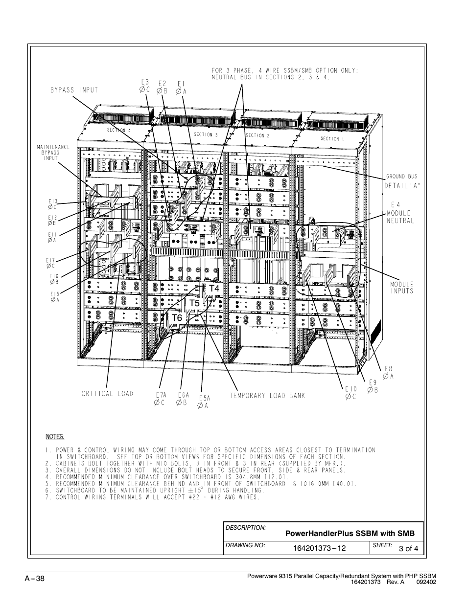 T4 t5 t6 | Powerware 9315s User Manual | Page 194 / 205