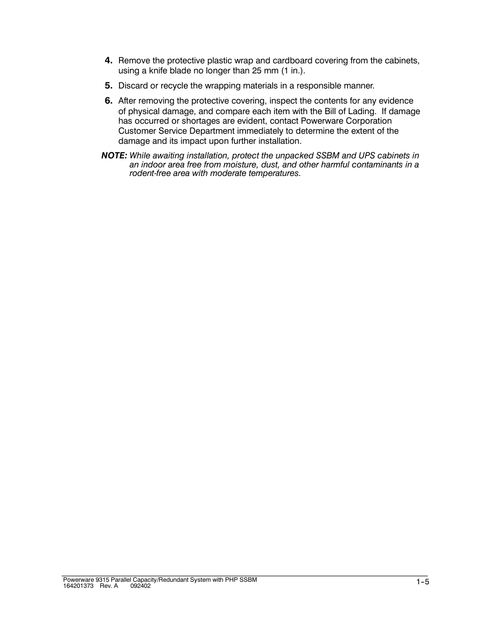 Powerware 9315s User Manual | Page 27 / 205