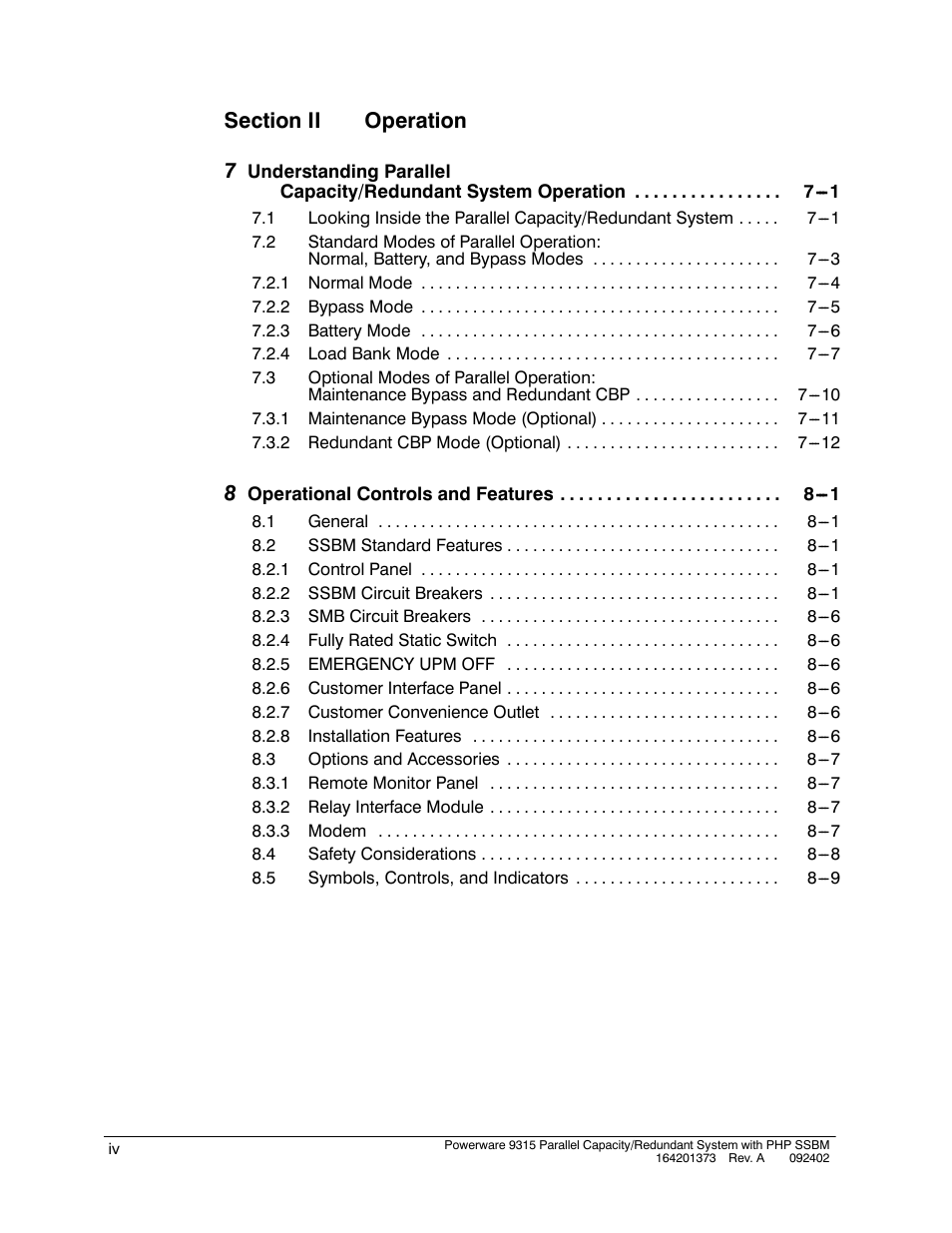 Powerware 9315s User Manual | Page 4 / 205