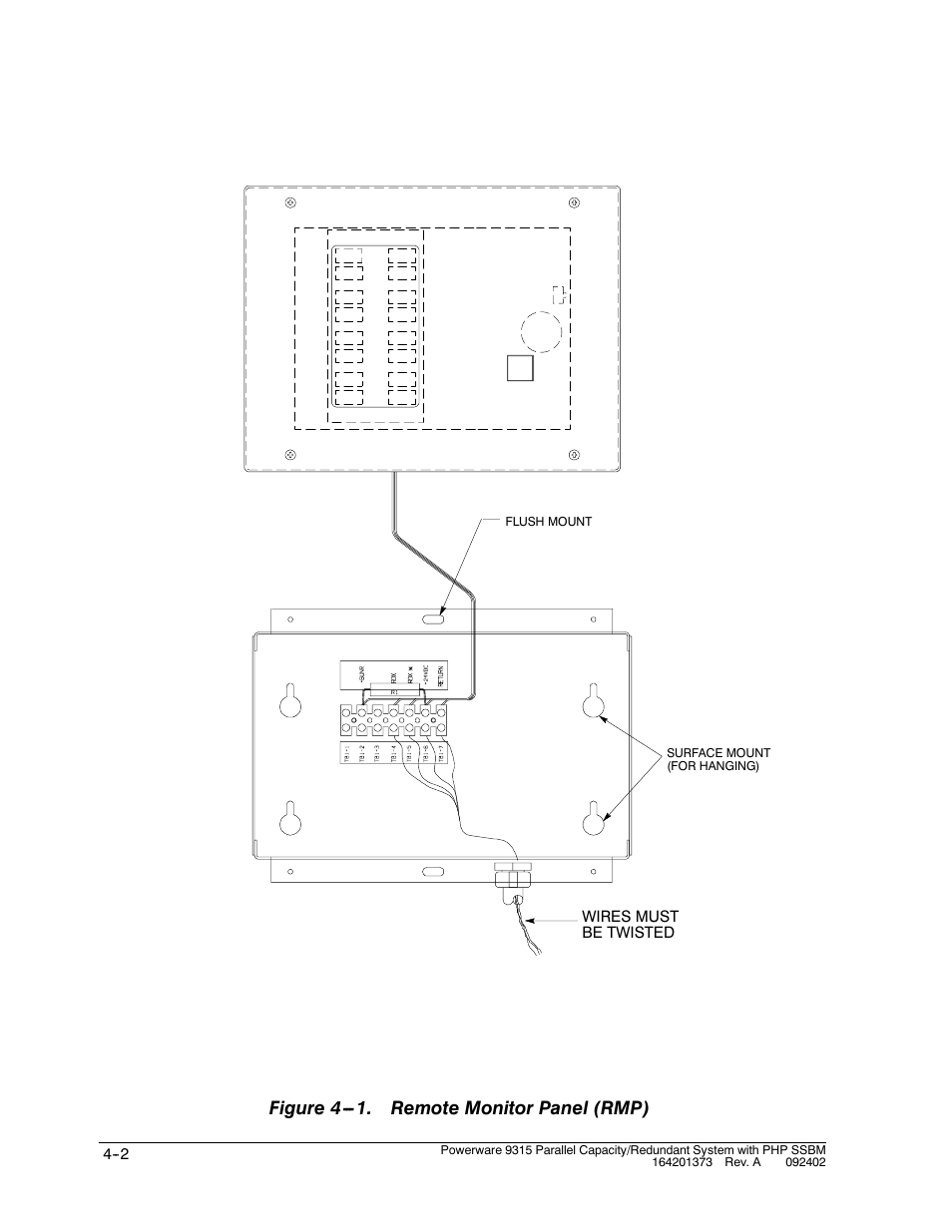 Figure 4 . remote monitor panel (rmp) | Powerware 9315s User Manual | Page 40 / 205