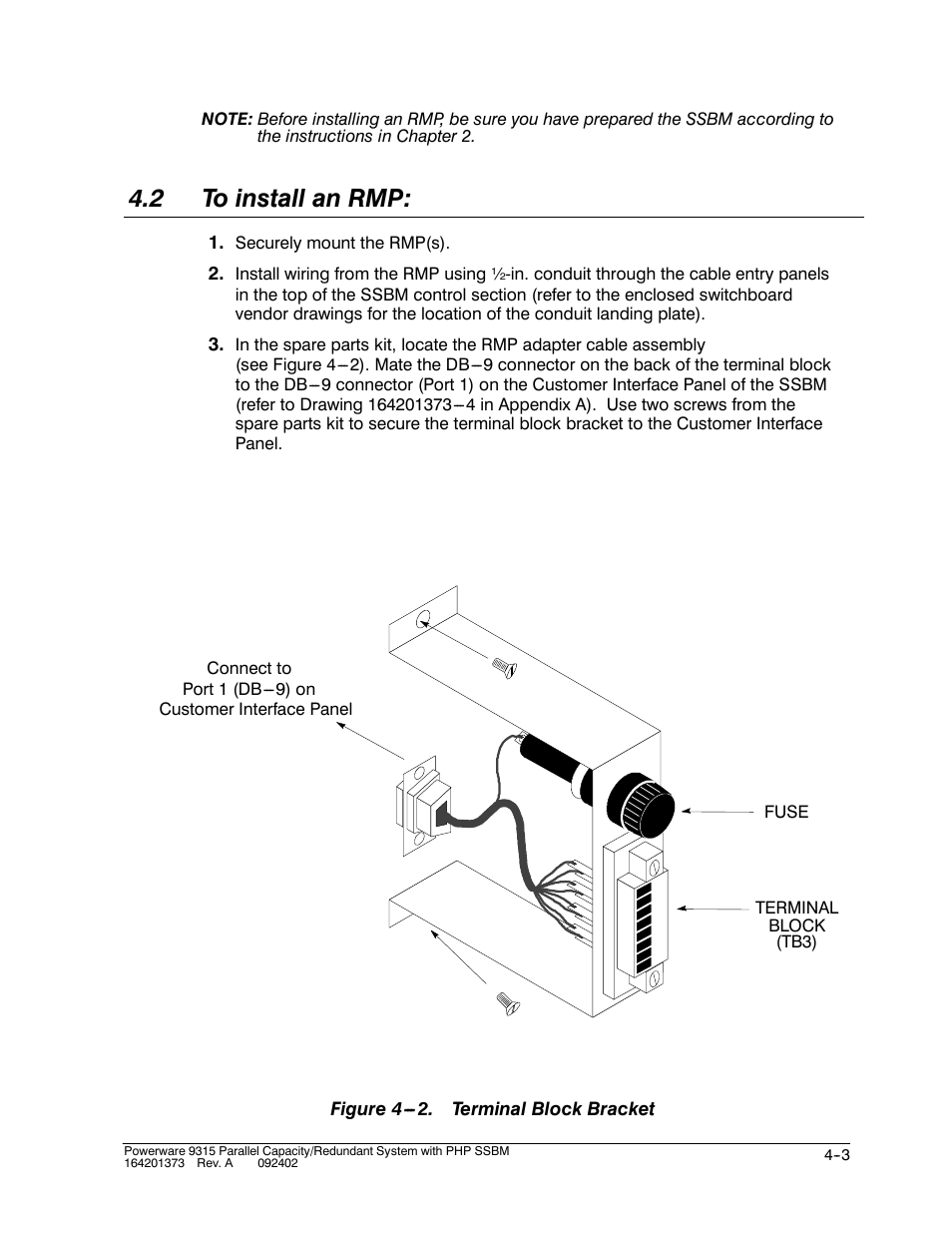 2 to install an rmp | Powerware 9315s User Manual | Page 41 / 205