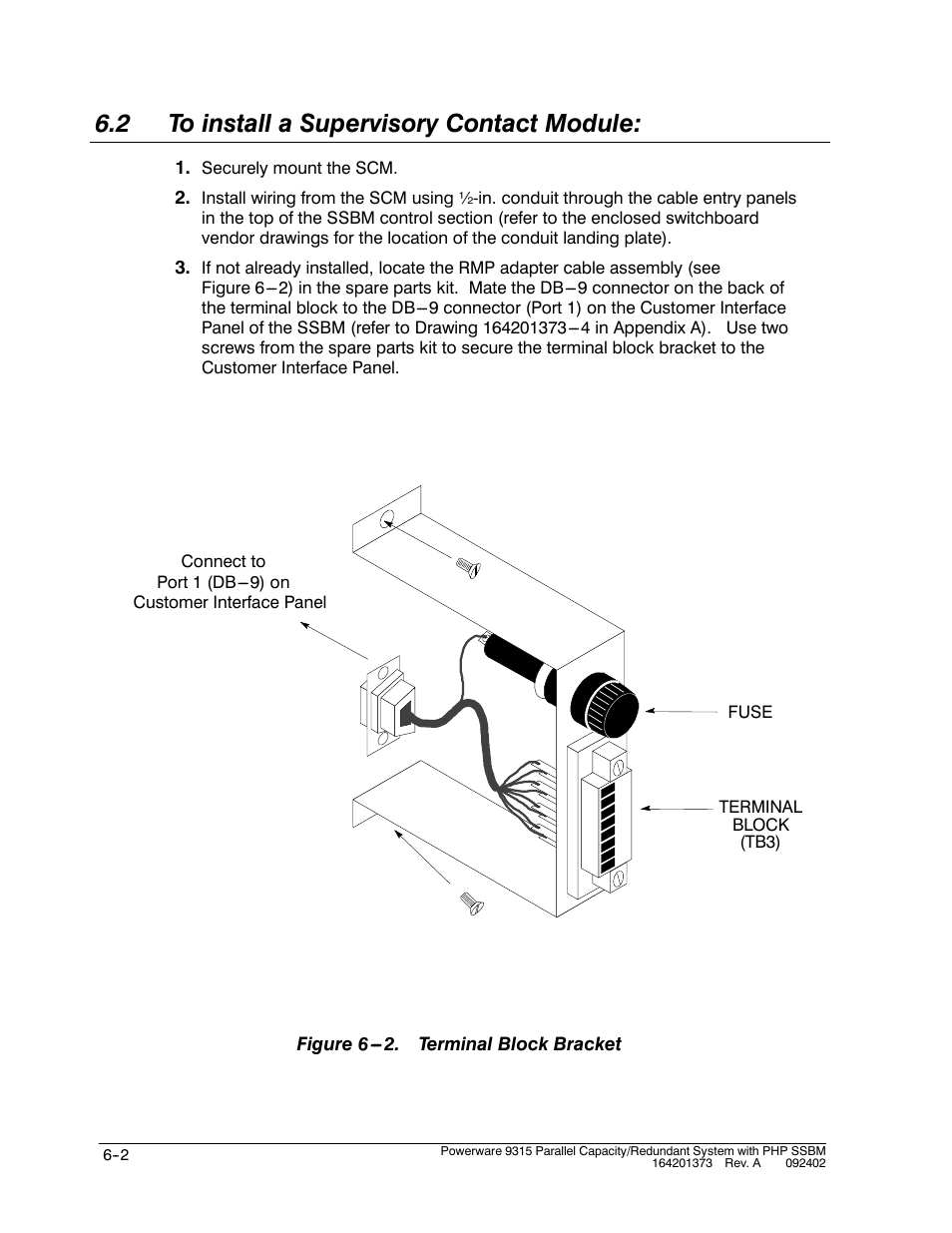 2 to install a supervisory contact module | Powerware 9315s User Manual | Page 48 / 205