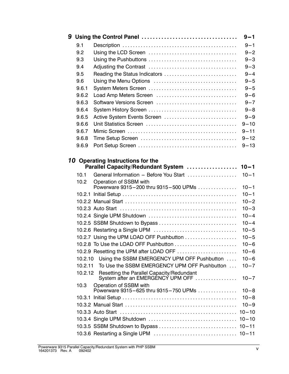 Powerware 9315s User Manual | Page 5 / 205