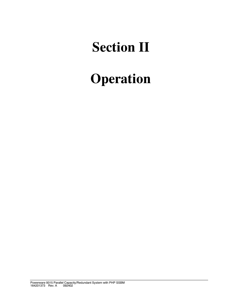 Section ii operation | Powerware 9315s User Manual | Page 51 / 205