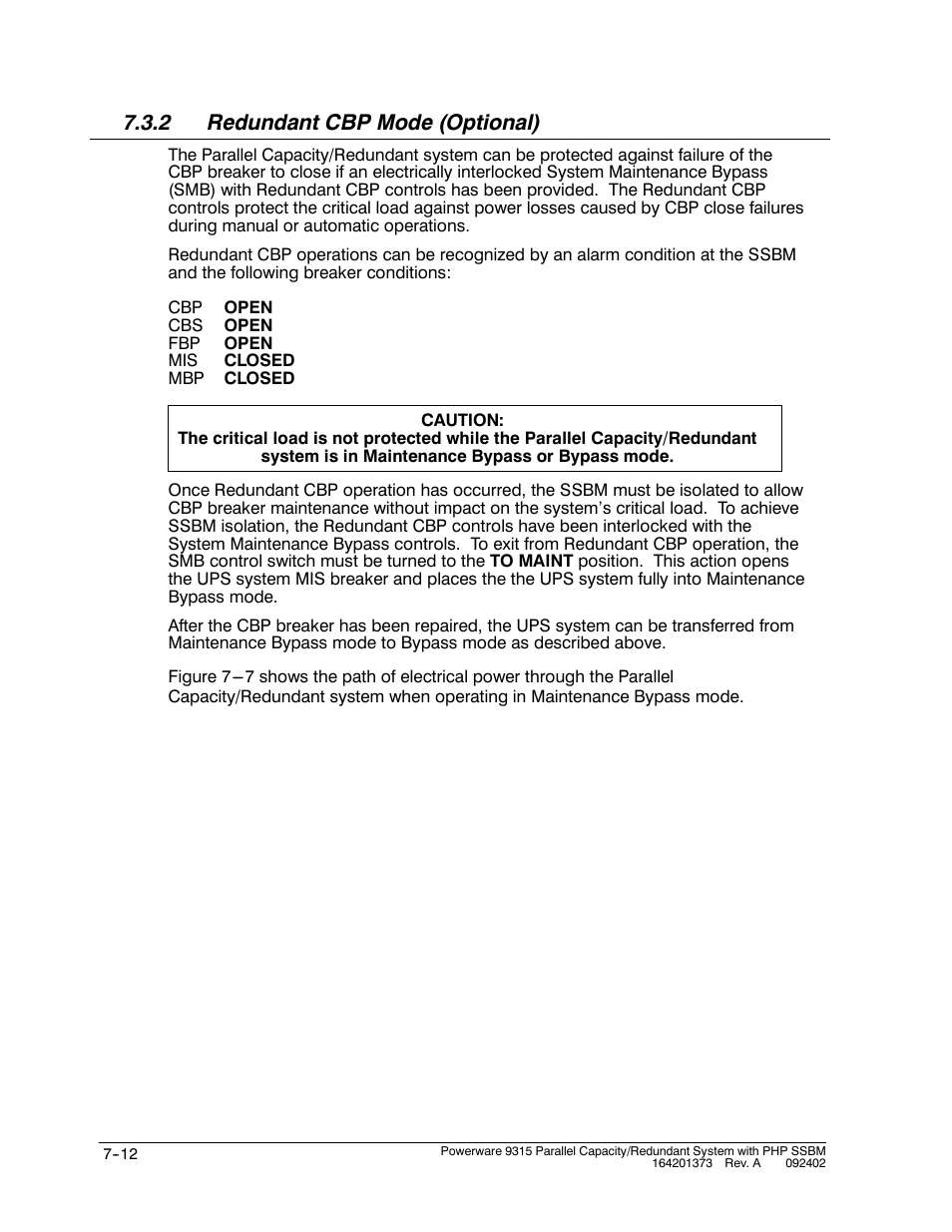 2 redundant cbp mode (optional) | Powerware 9315s User Manual | Page 64 / 205