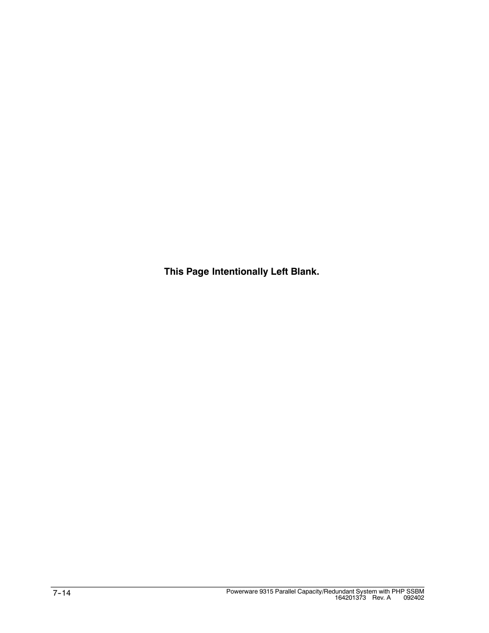 This page intentionally left blank | Powerware 9315s User Manual | Page 66 / 205