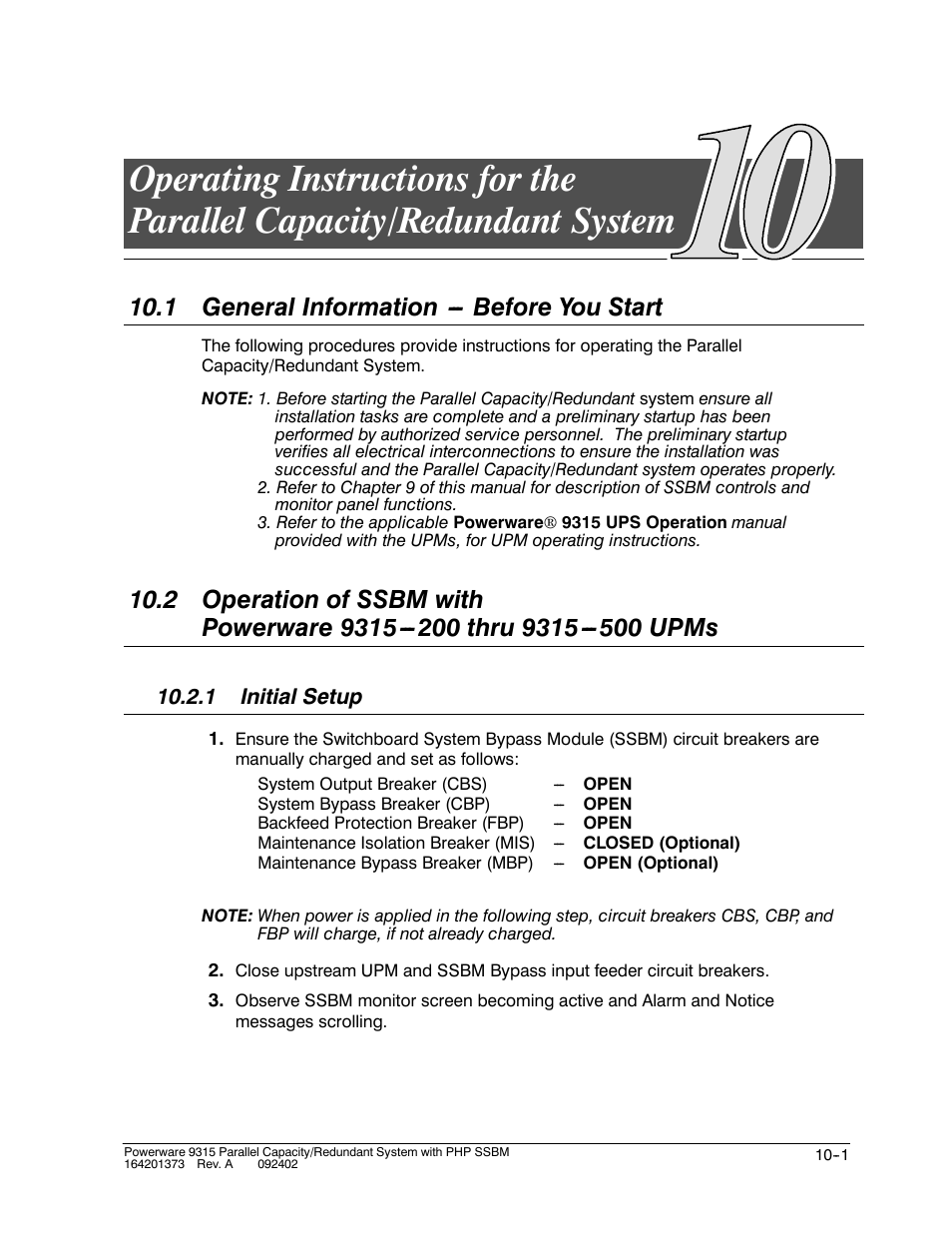 1 general information --- before you start | Powerware 9315s User Manual | Page 91 / 205