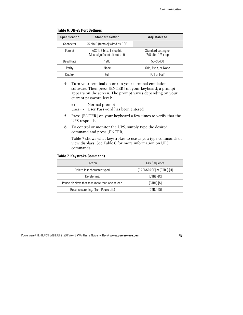 Powerware Ferrups FE/QFE UPS User Manual | Page 49 / 72