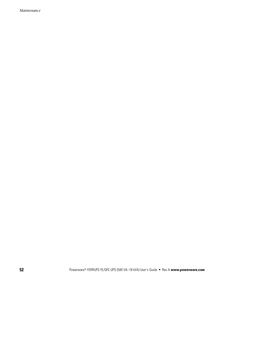 Powerware Ferrups FE/QFE UPS User Manual | Page 58 / 72