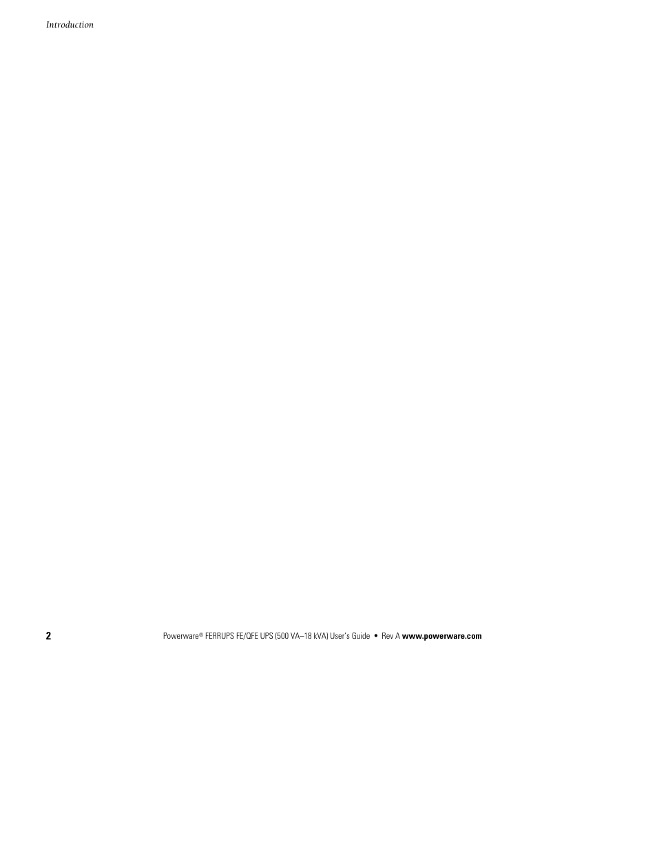 Powerware Ferrups FE/QFE UPS User Manual | Page 8 / 72