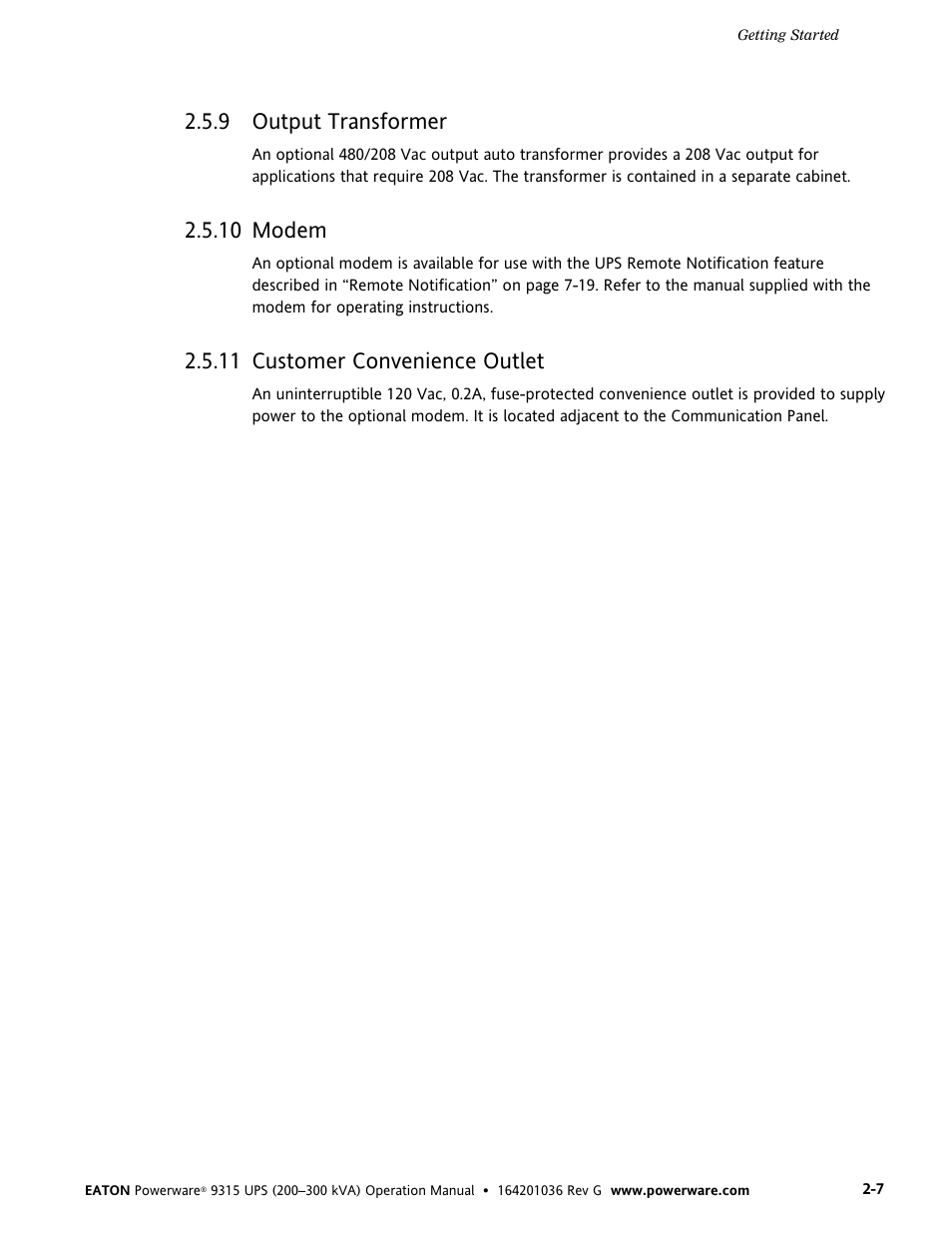 9 output transformer, 10 modem, 11 customer convenience outlet | Output transformer | Powerware 9315 UPS User Manual | Page 15 / 84