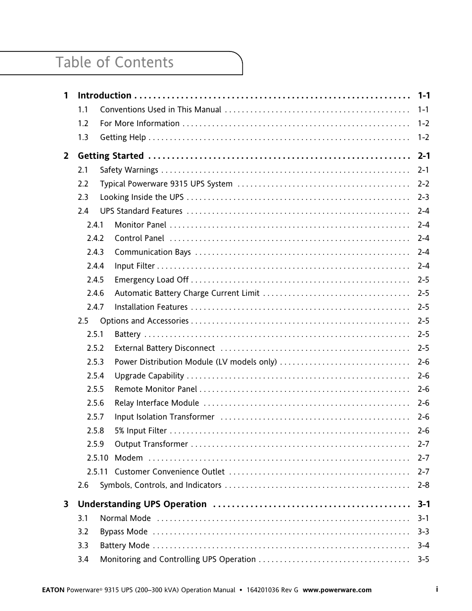 Powerware 9315 UPS User Manual | Page 3 / 84