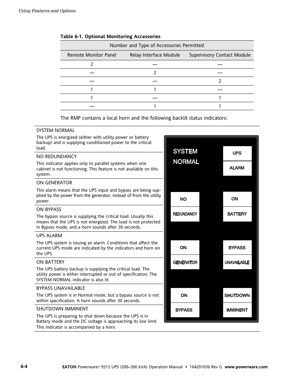 Powerware 9315 UPS User Manual | Page 42 / 84