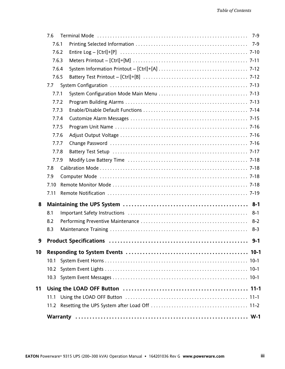 Powerware 9315 UPS User Manual | Page 5 / 84