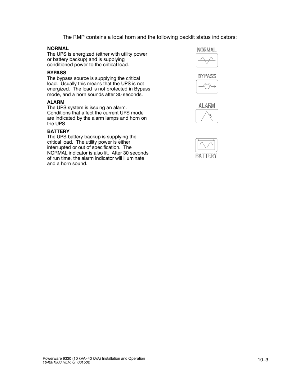 Powerware 9330 User Manual | Page 127 / 246