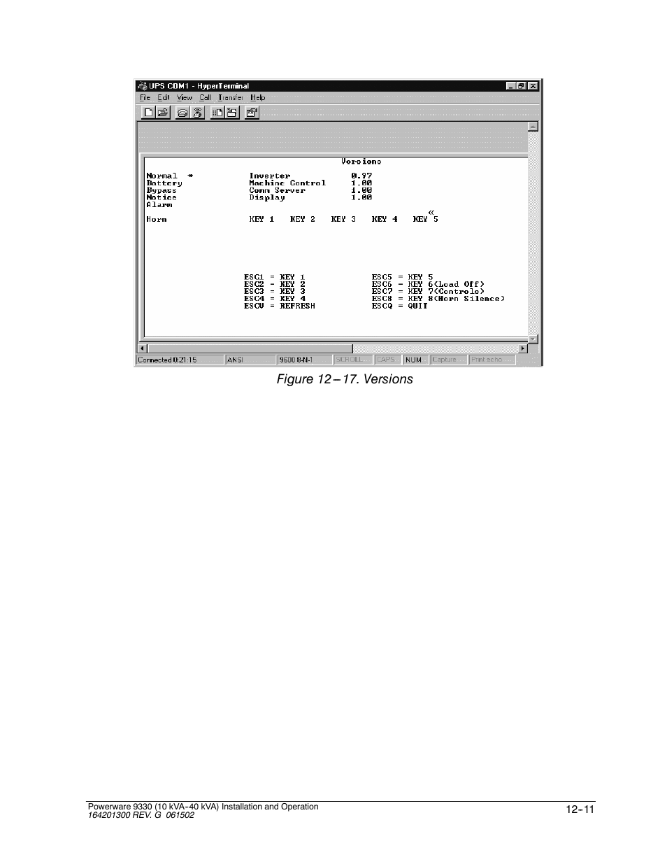 Figure 12 . versions | Powerware 9330 User Manual | Page 149 / 246