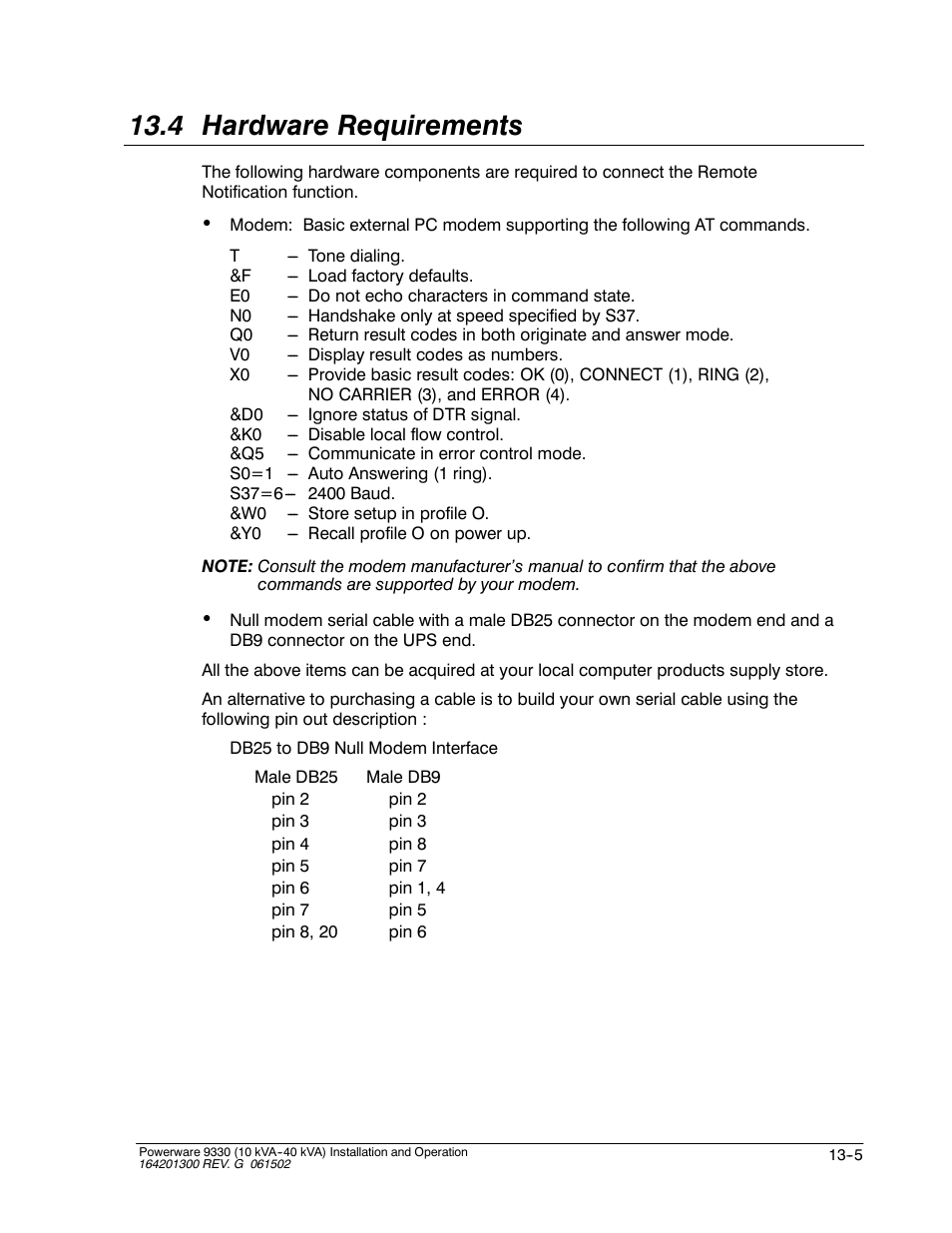 4 hardware requirements | Powerware 9330 User Manual | Page 157 / 246