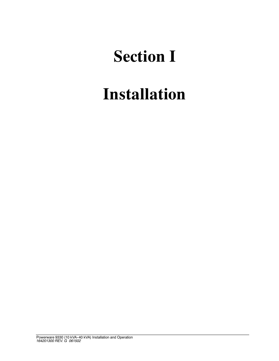 Powerware 9330 User Manual | Page 19 / 246