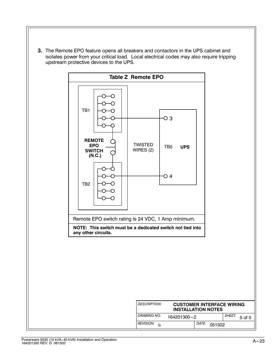 Powerware 9330 User Manual | Page 193 / 246