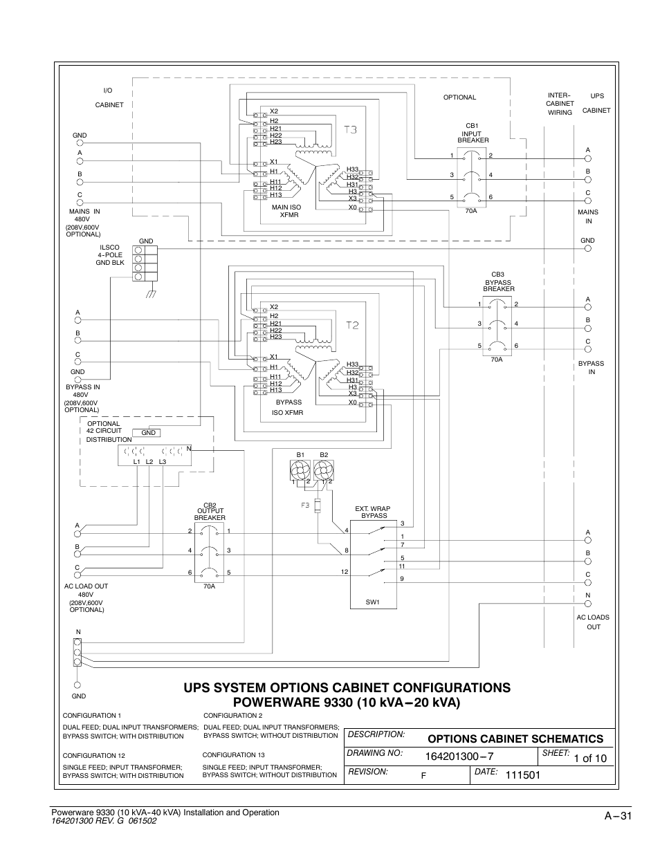 Powerware 9330 User Manual | Page 201 / 246