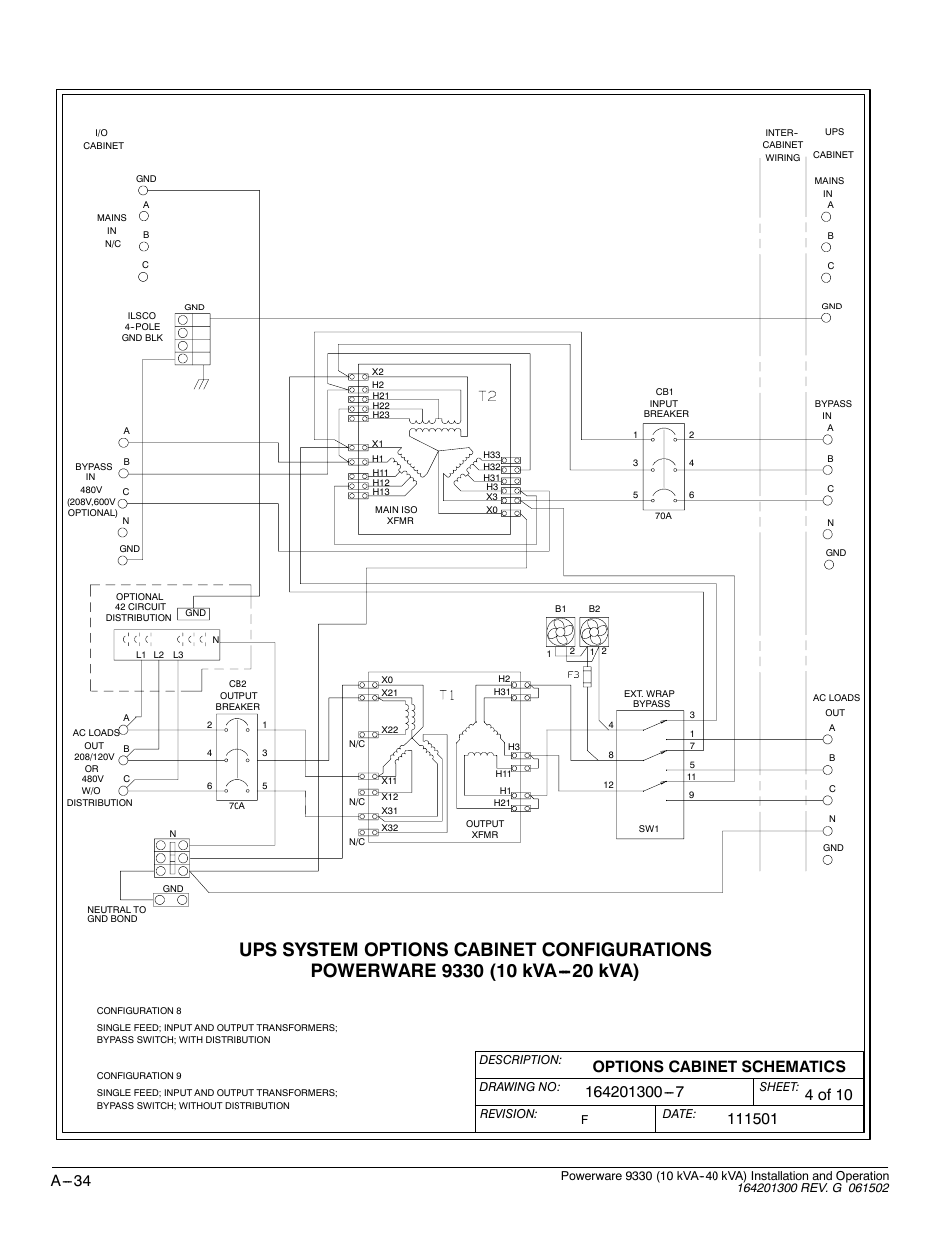 Powerware 9330 User Manual | Page 204 / 246
