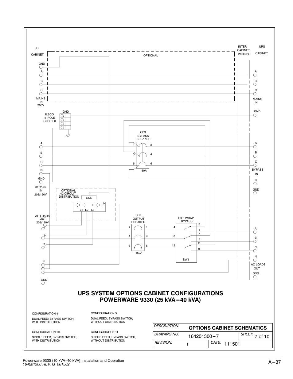 Powerware 9330 User Manual | Page 207 / 246