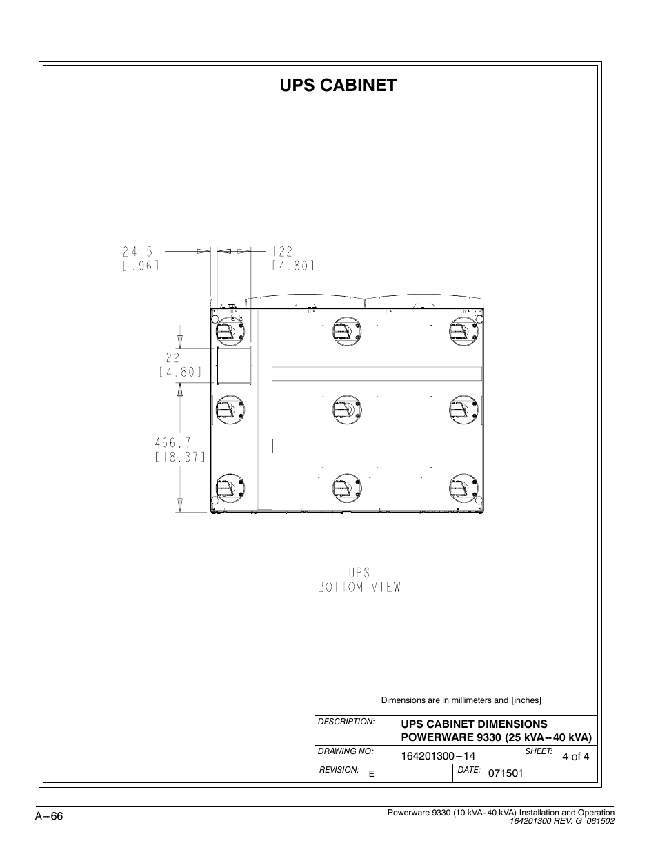 Ups cabinet | Powerware 9330 User Manual | Page 236 / 246