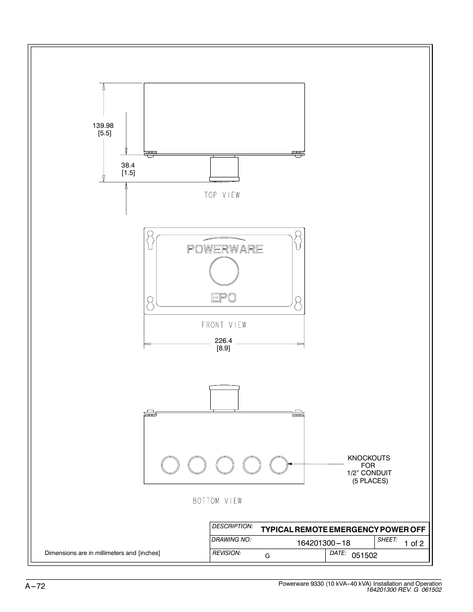 Powerware 9330 User Manual | Page 242 / 246