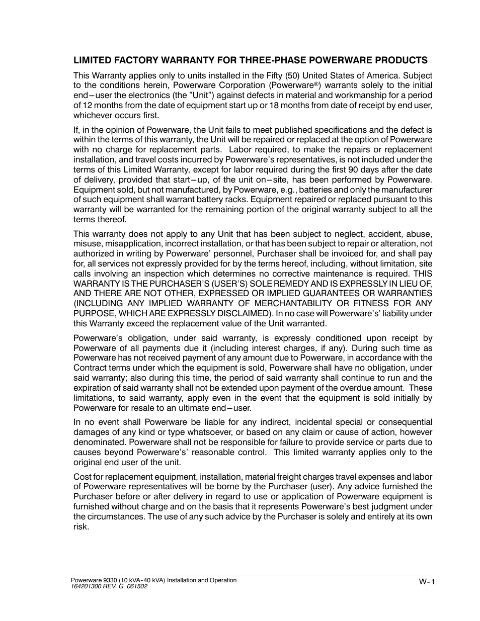 Powerware 9330 User Manual | Page 245 / 246