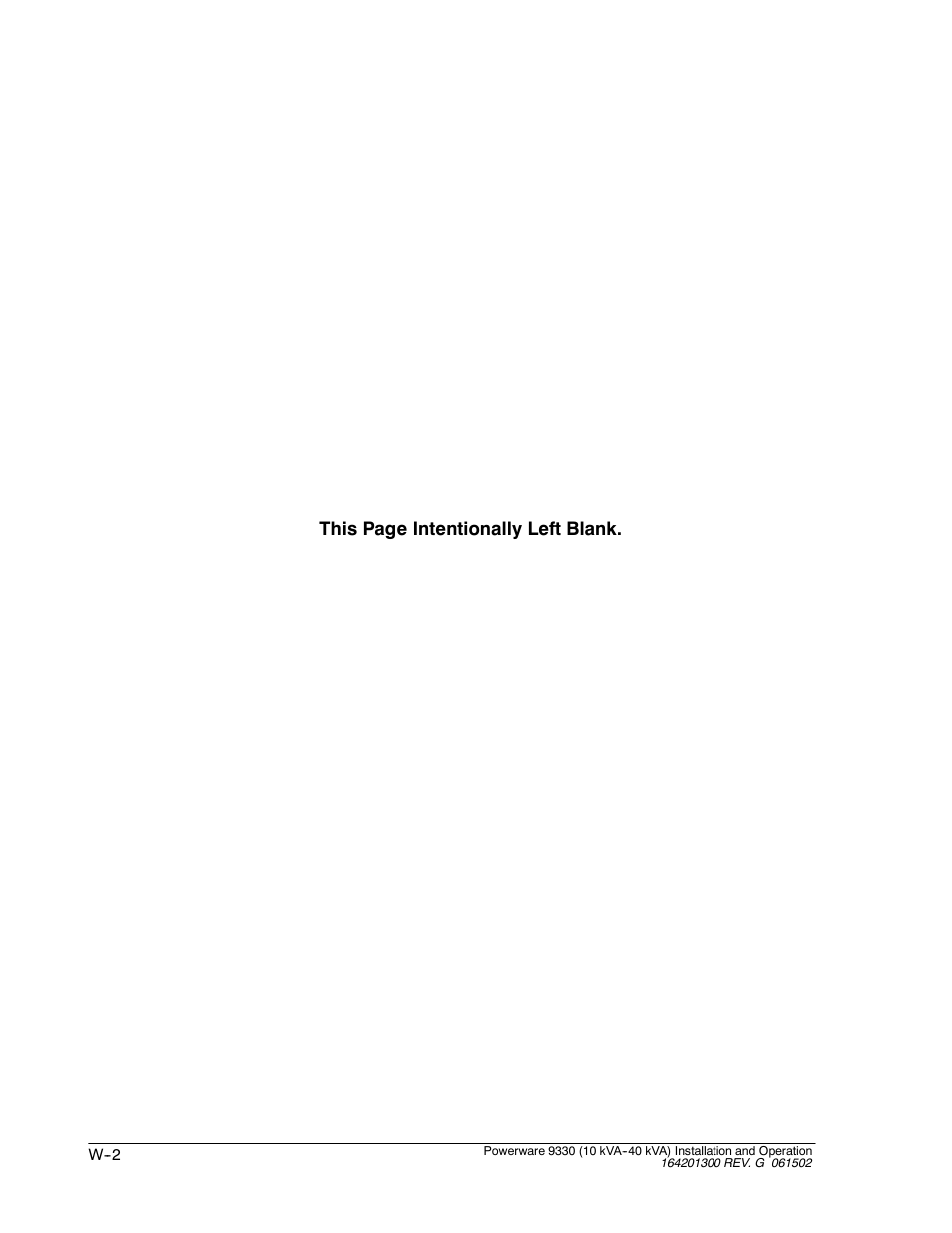 This page intentionally left blank | Powerware 9330 User Manual | Page 246 / 246