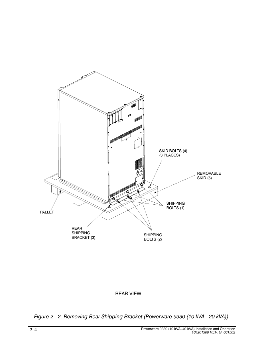 Rear view | Powerware 9330 User Manual | Page 30 / 246