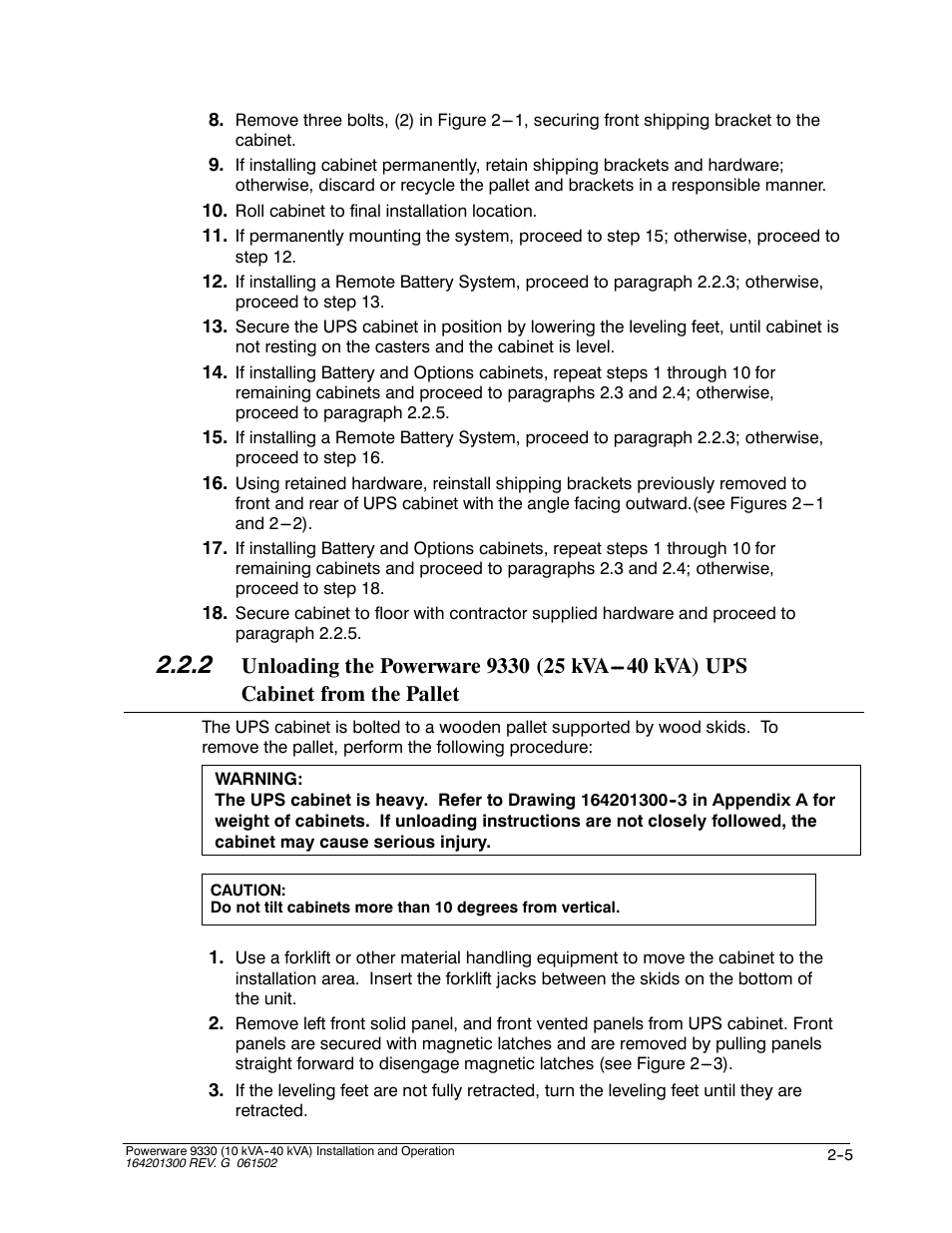 Powerware 9330 User Manual | Page 31 / 246