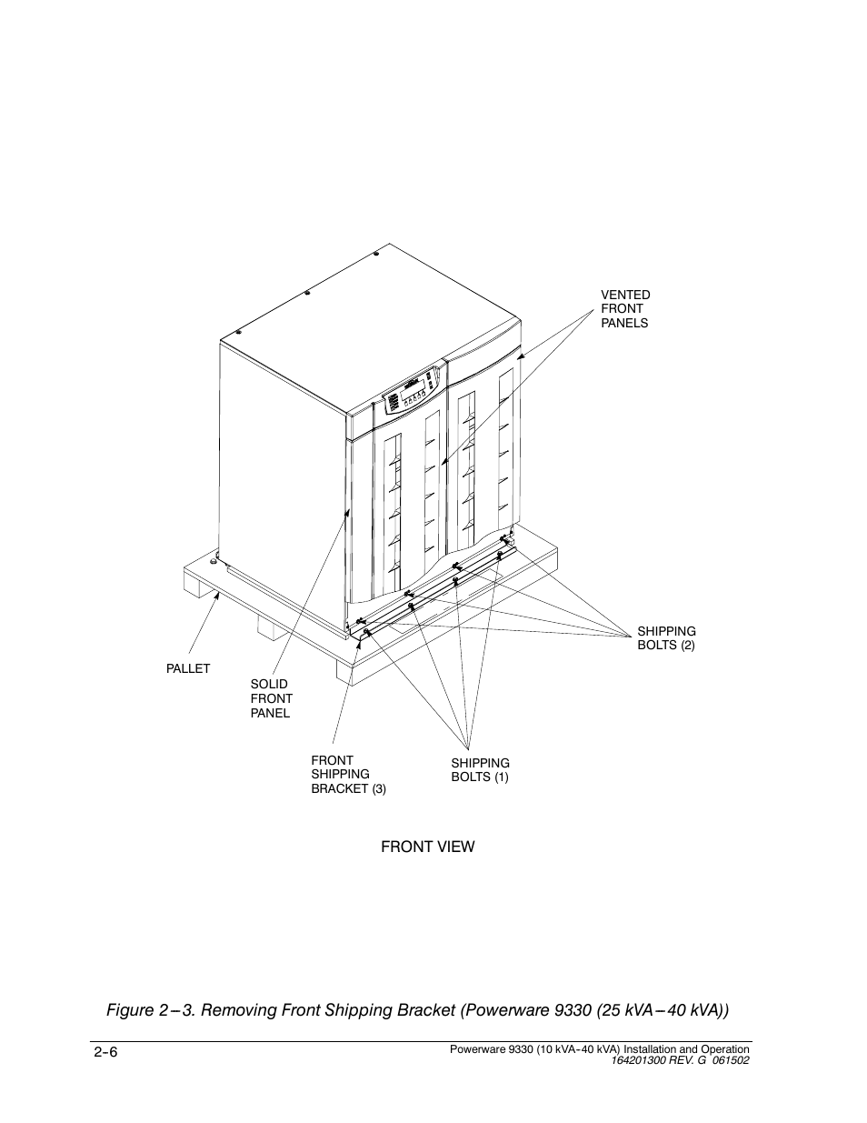 Front view | Powerware 9330 User Manual | Page 32 / 246