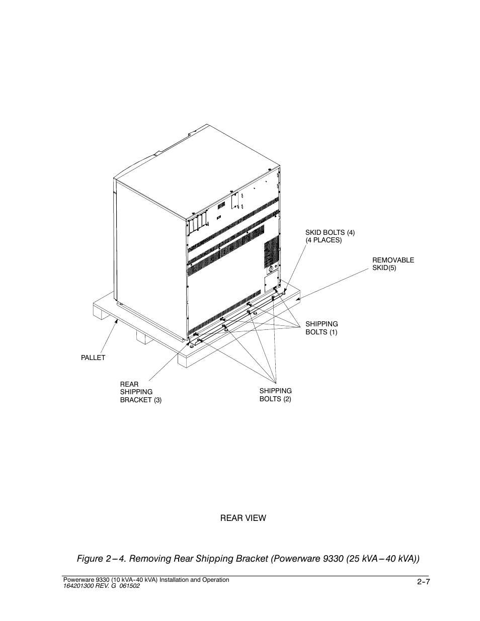 Rear view | Powerware 9330 User Manual | Page 33 / 246