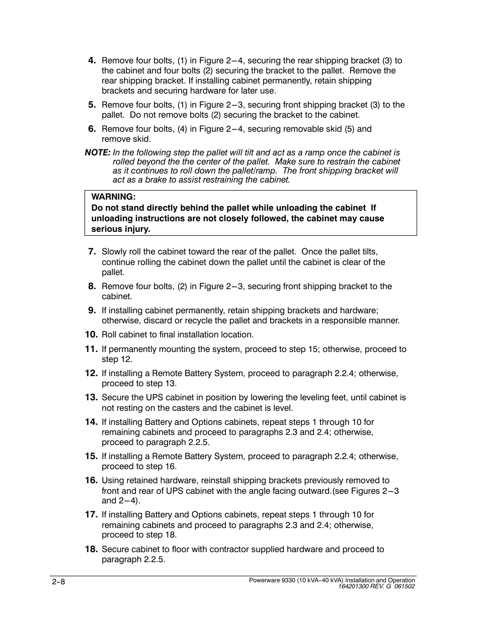 Powerware 9330 User Manual | Page 34 / 246
